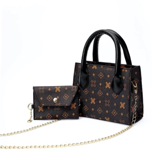 Geometric Print Satchel Bag With Crossbody Bag - Picture 3 of 6